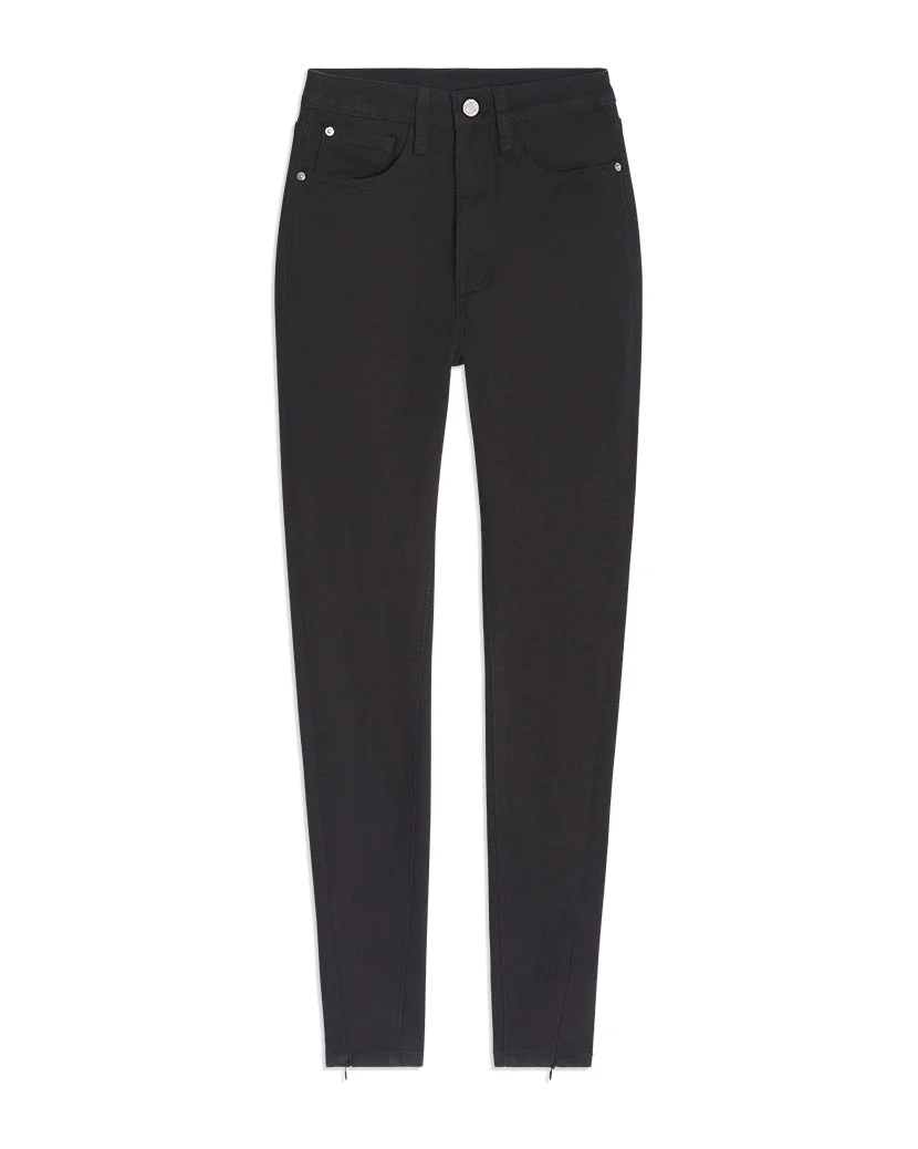 High Rise Stretch Denim Skinny Zip Jean | Jet Black - Image 2