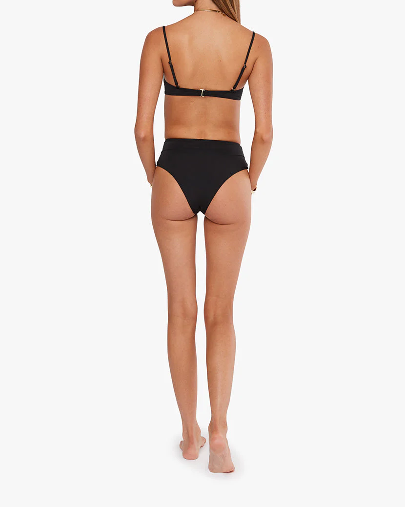 High Rise Tie-front Bottom | Black - Image 6
