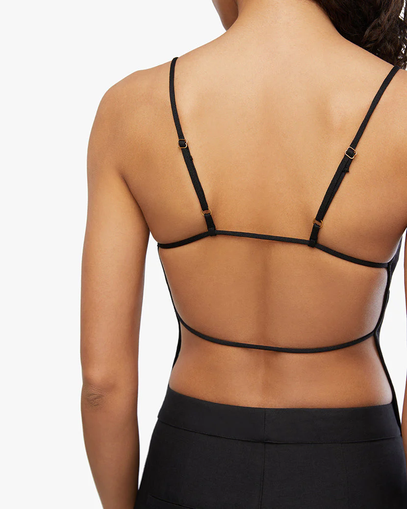 High Straight Neck Top | Black - Image 5