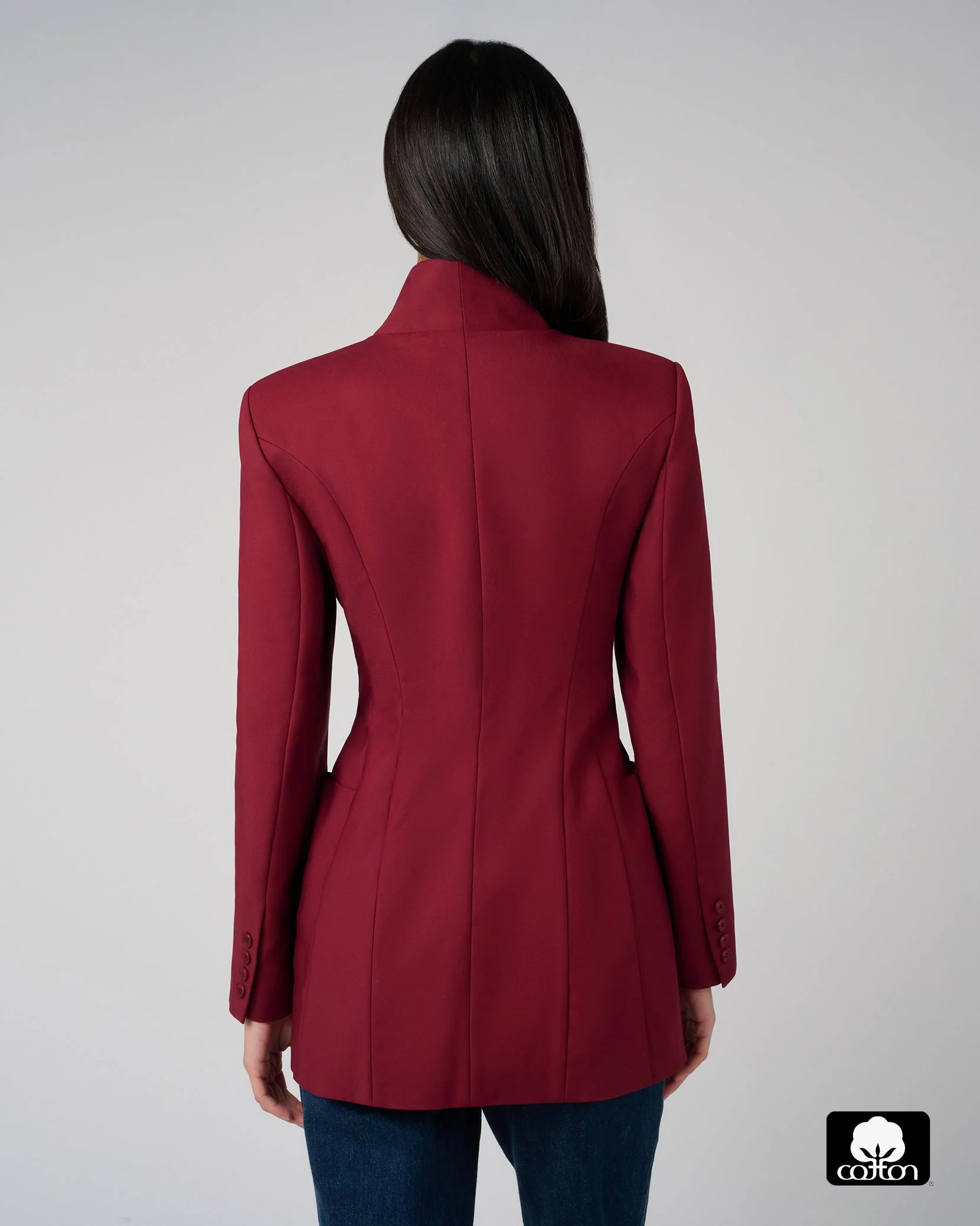 Hour Glass Blazer Jacket | Dark Cherry - Image 6