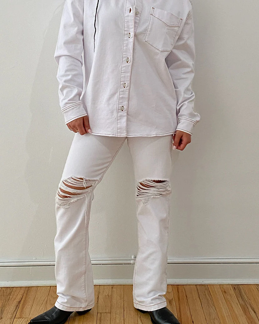 Icon Stretch Twill Denim Jean | Classic White - Image 3