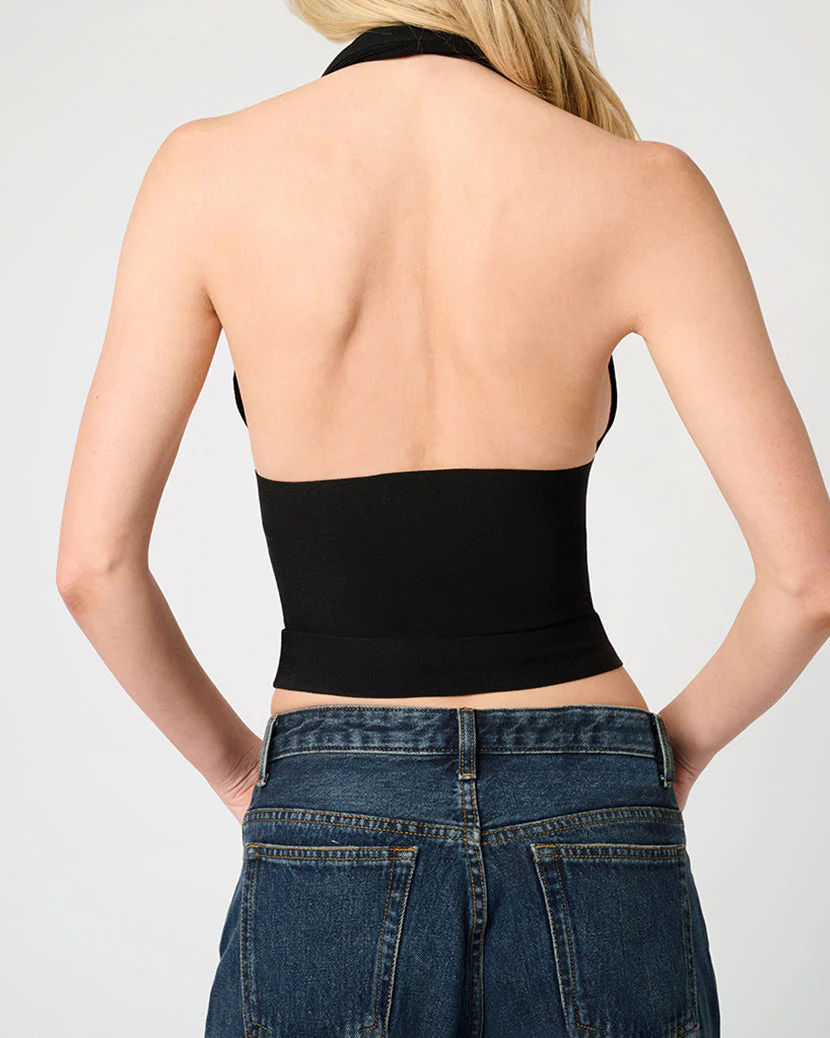 Knit Halter Top | Black - Image 5