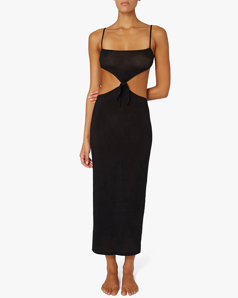 Knit Midi Dress | Knit Jersey Black - Image 4