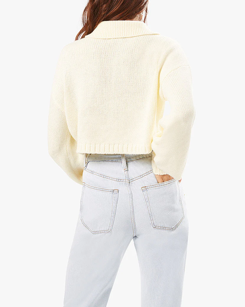 Knit Polo Sweater | Ivory - Image 3