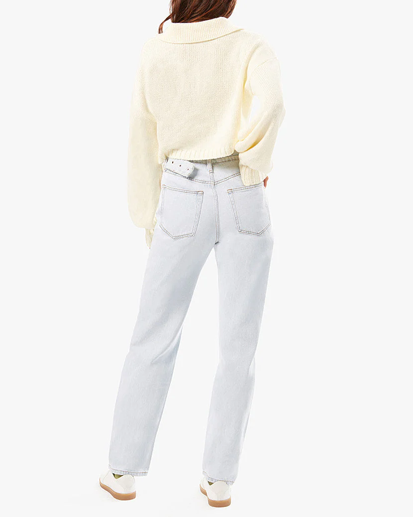 Knit Polo Sweater | Ivory - Image 4