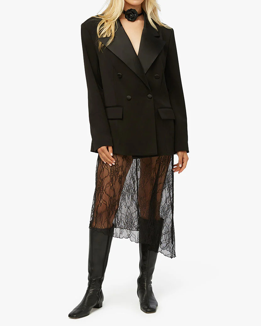 Lace Asymmetrical Skirt | Black - Image 6