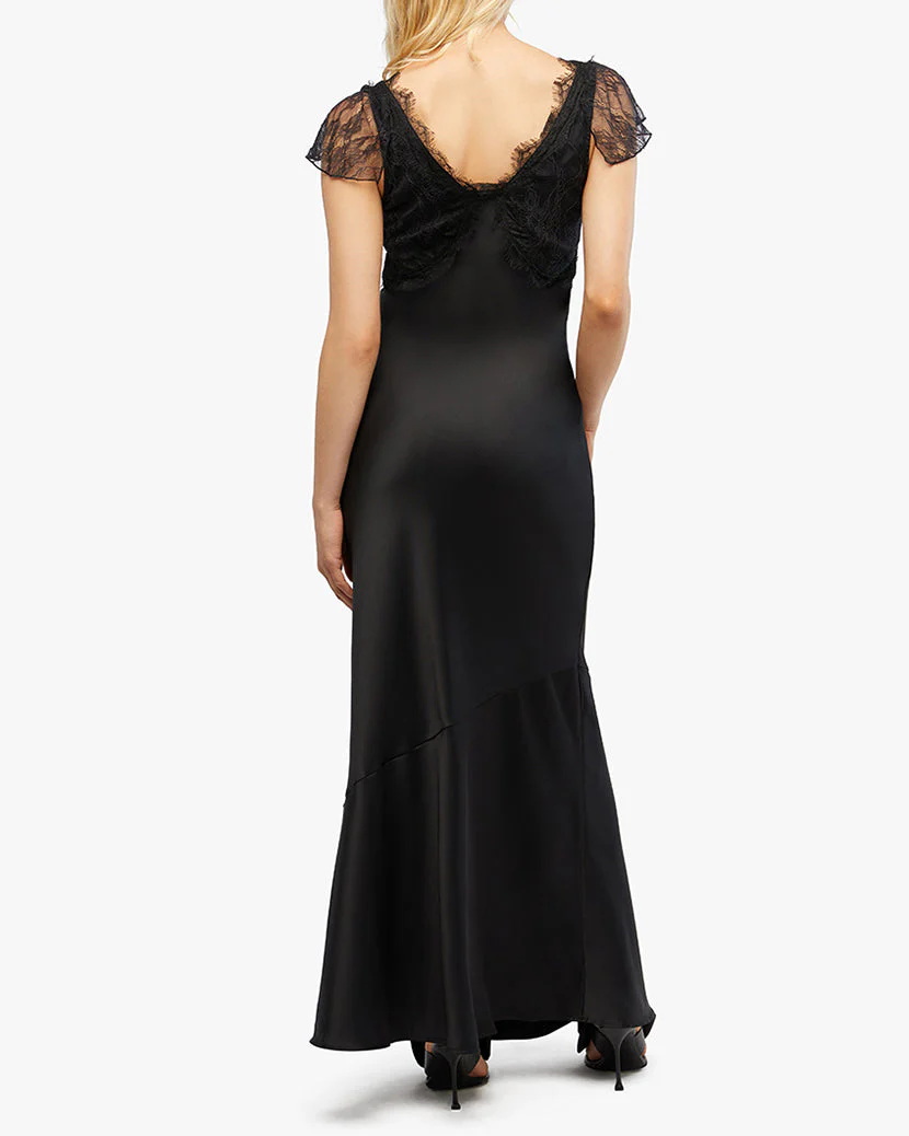 Lace Midi Slip Dress | Black - Image 5