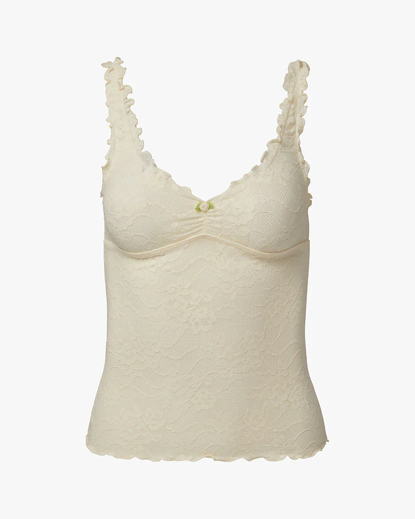 Lace Rosette Tank | Antique White - Image 2