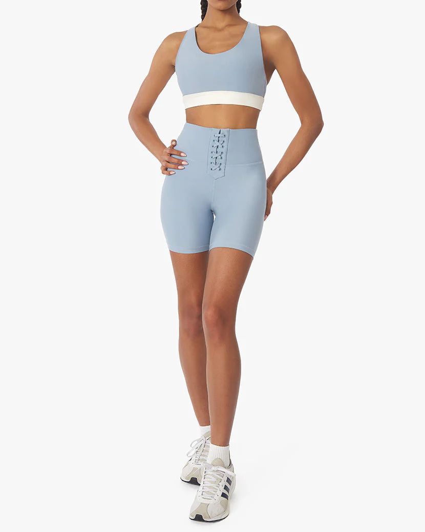 Lace-Up Biker Brushed Poly | Dusty Blue - Image 4