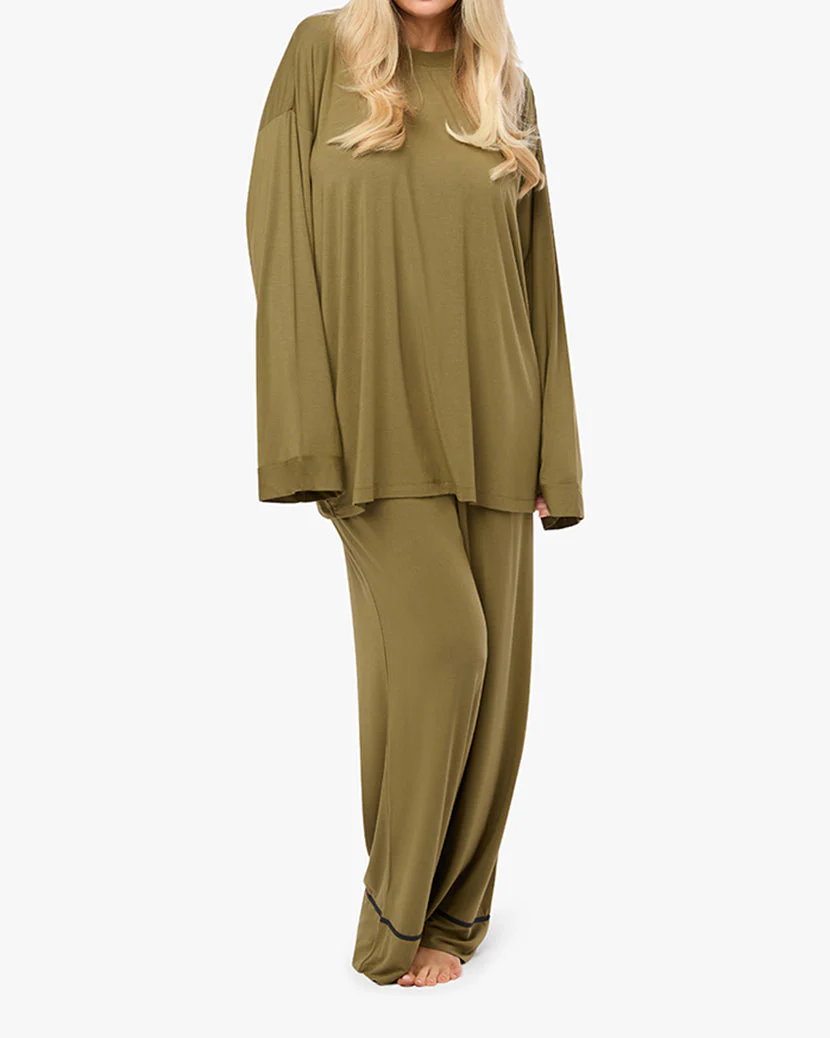 Long Sleeve Oversized Sleep Tee | Fern - Image 4