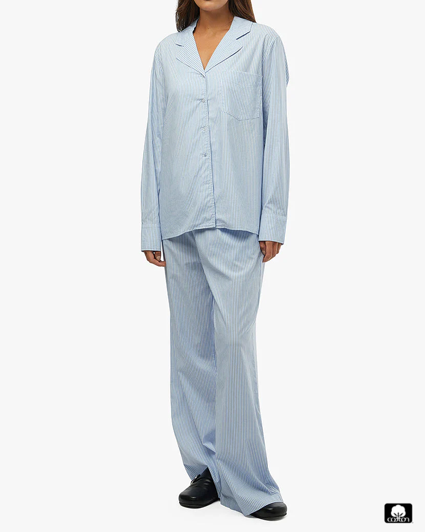 Long Sleeve Pajama Top | Sky x Off White - Image 3