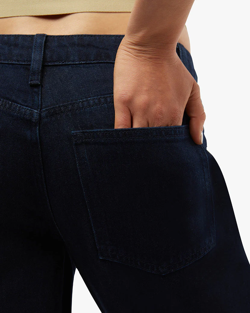 Low Rise Indigo Denim Dad Jean | Raw Blue Indigo Denim - Image 6