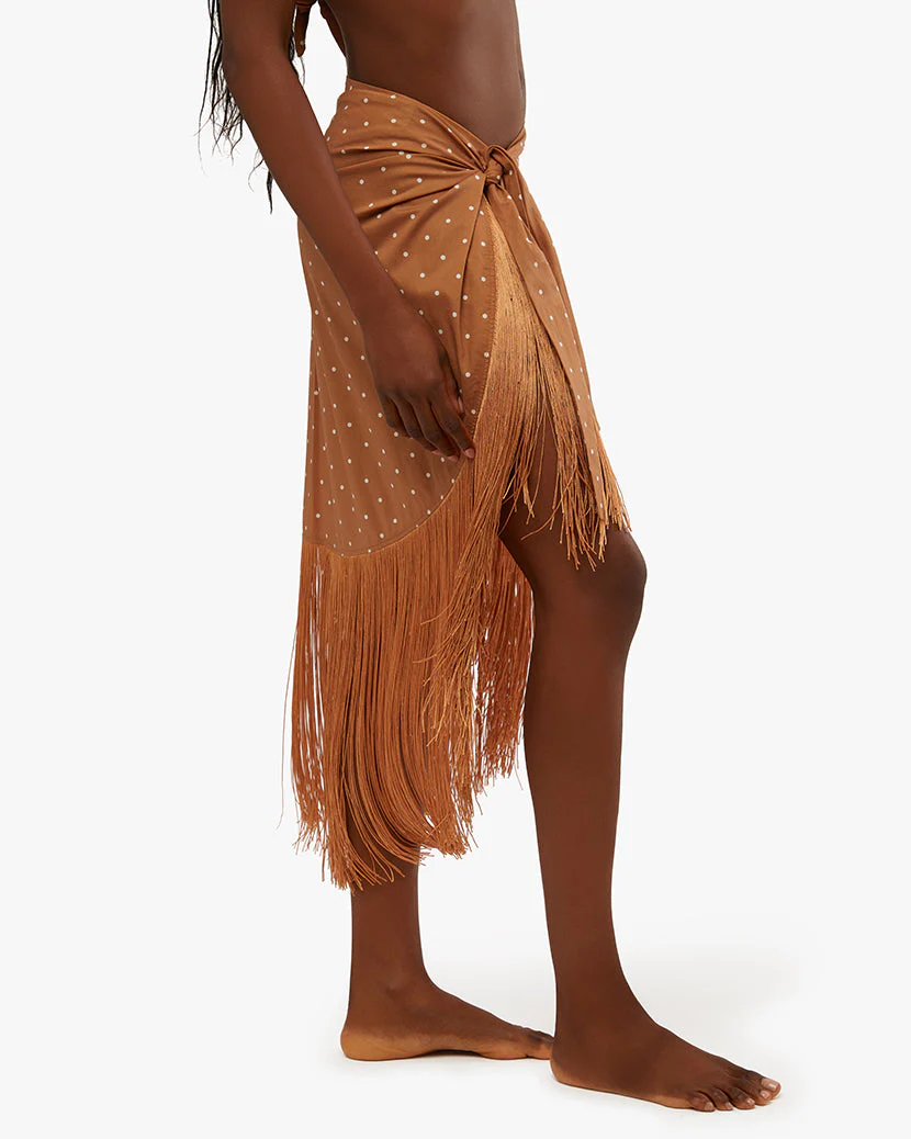 Micro Polka Dot Fringe Sarong | Biscotti - Image 3