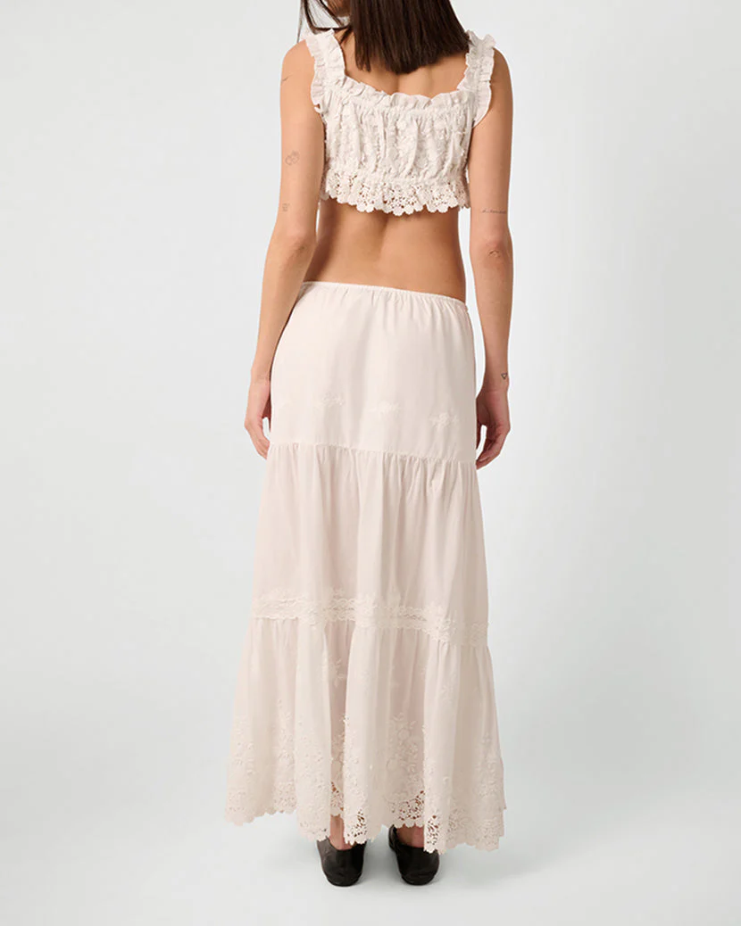 Midi Pull On Skirt | Ivory - Image 5
