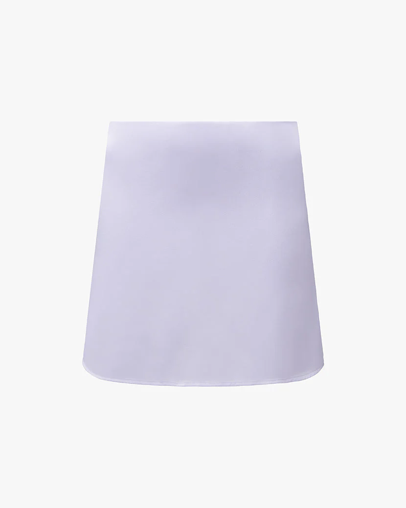 Mini Slip Satin Charmeuse Skirt | Heather Purple - Image 2
