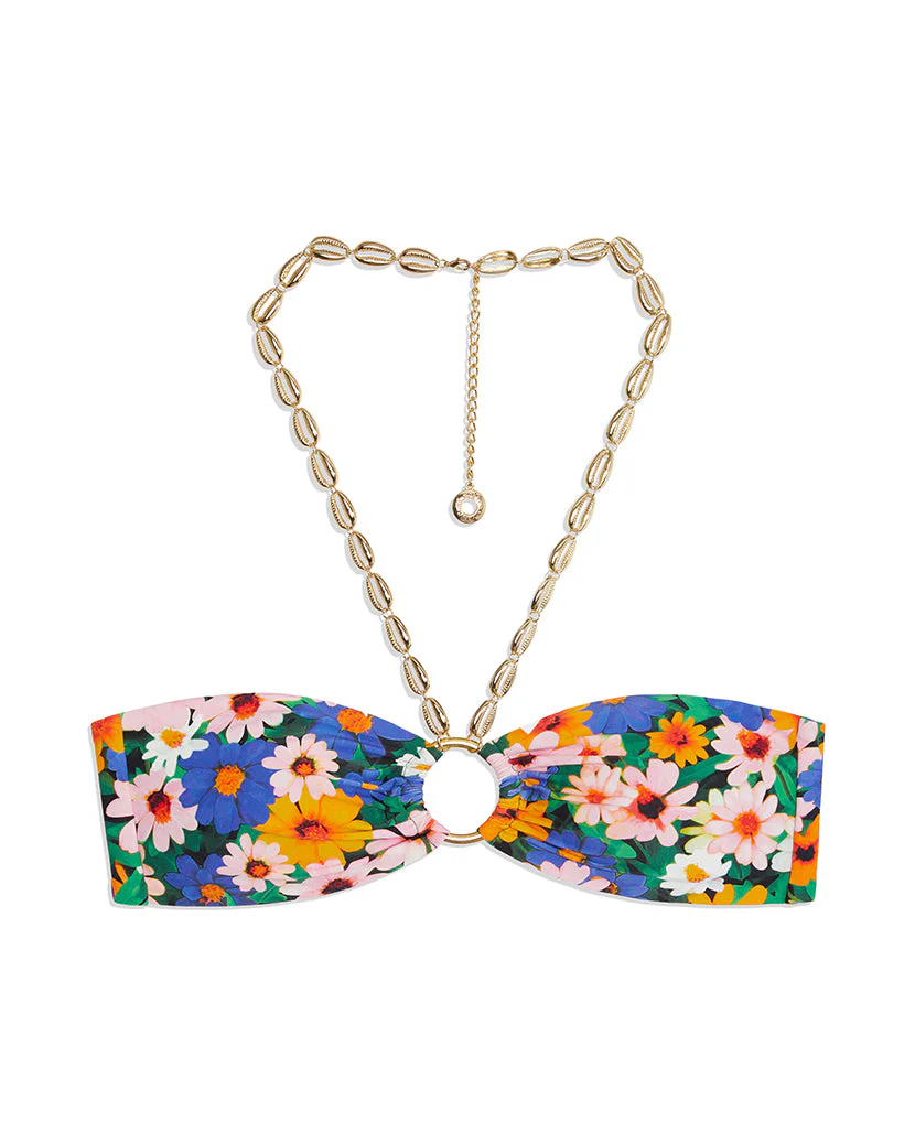 Necklace Macro Wildflowers Bandeau Bikini Top | Bright Green - Image 2