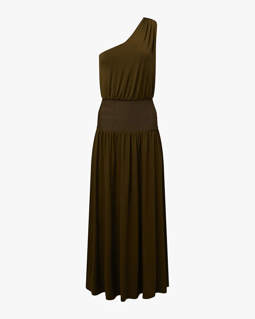 One Shoulder Maxi Dress | Avocado - Image 2