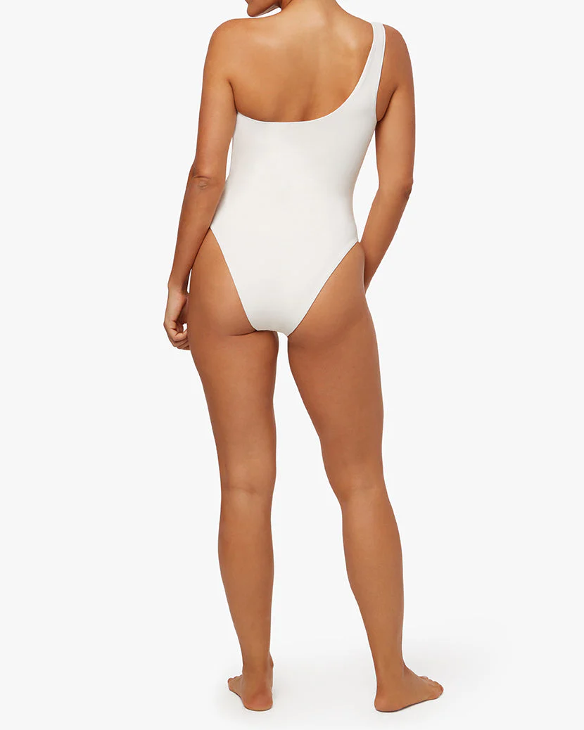 One Shoulder O-Ring One Piece | Off White - Image 5