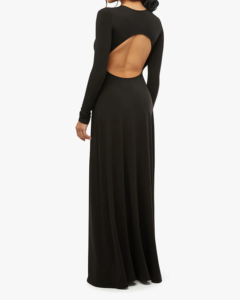 Open Back Midi Dress | Black - Image 6