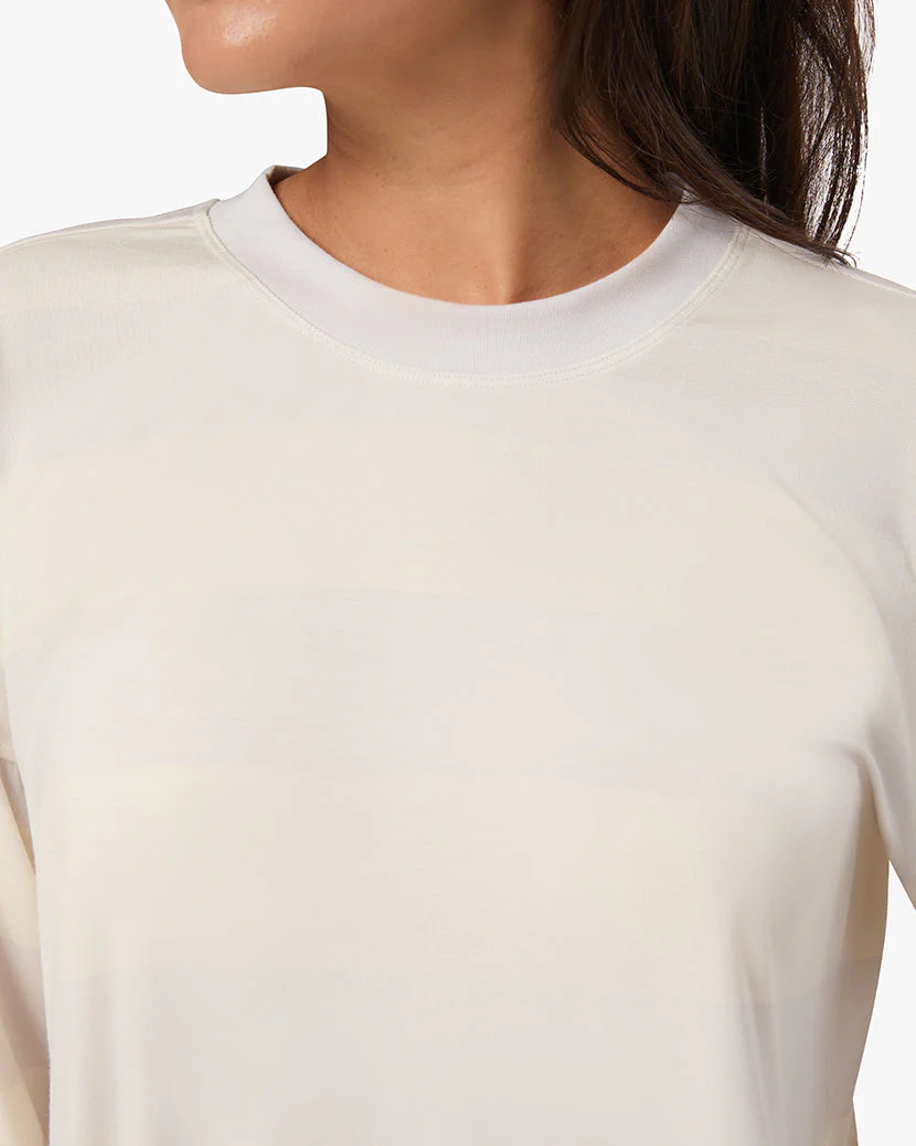 Oversized Long Sleeve Crewneck Top | Cloud Grey x Ivory - Image 5