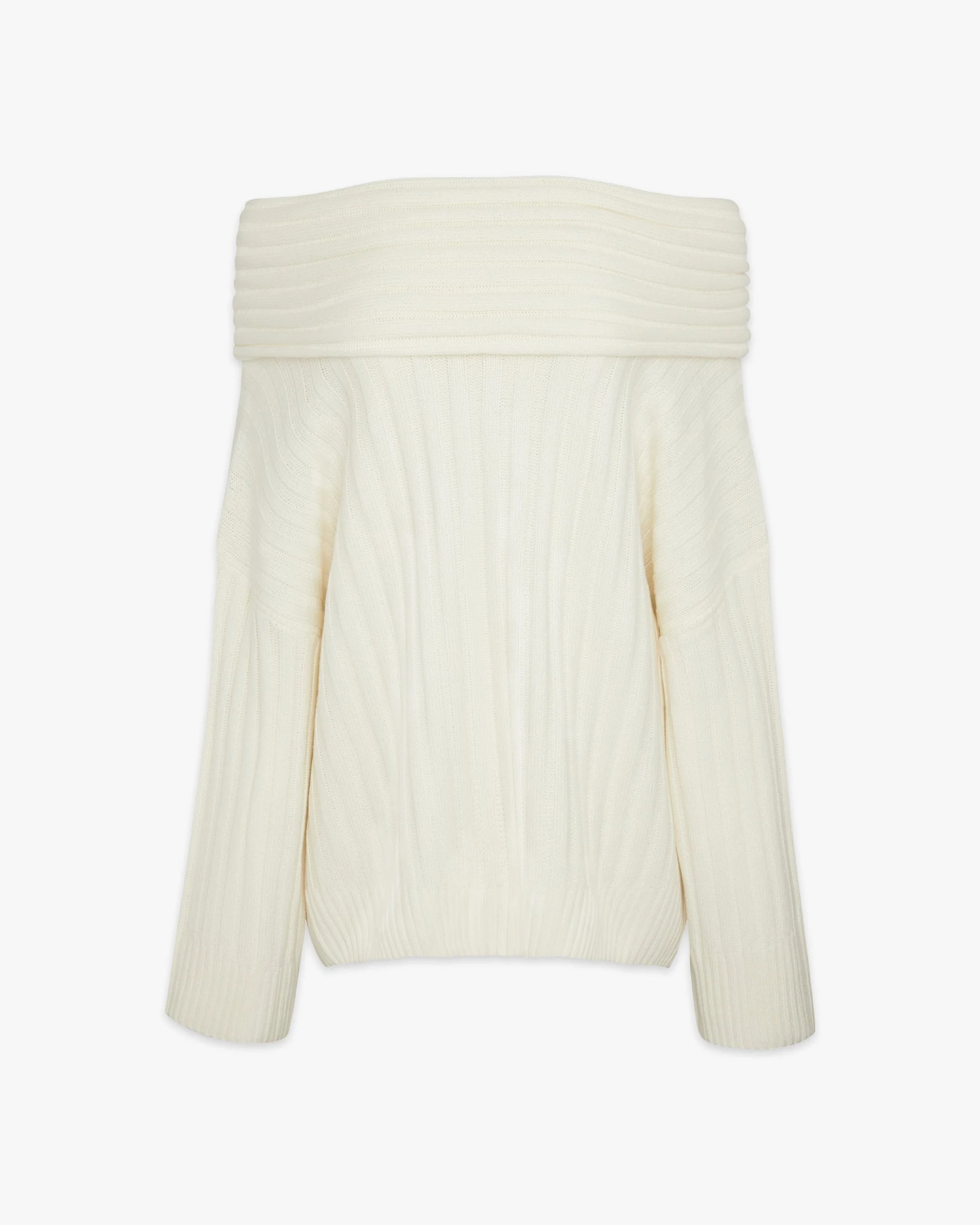 Oversized Off Shoulder Sweater | Ivory - Image 3