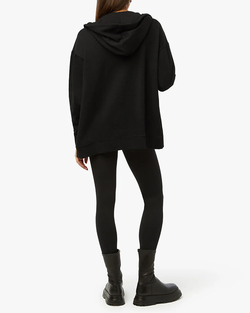 Oversized Zip Front Hoodie | Black - Image 4