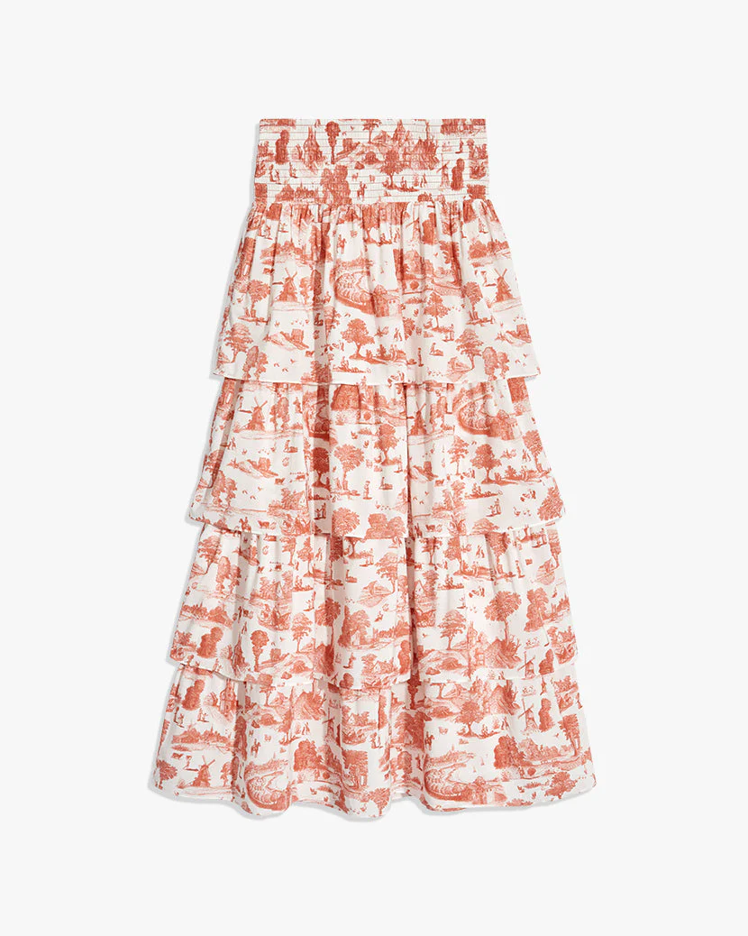 Paloma Skirt | Vintage Toile Terracotta
