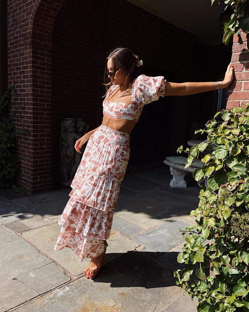 Paloma Skirt | Vintage Toile Terracotta - Image 3