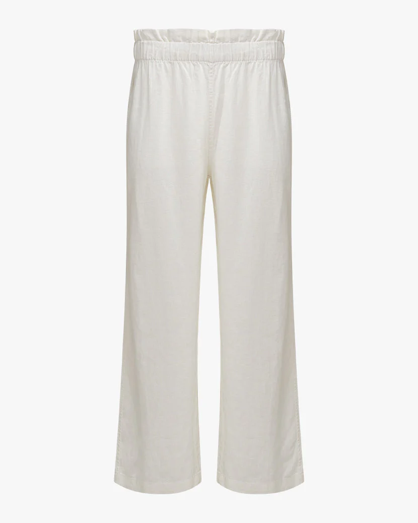 Paperbag Linen Pant | White - Image 2