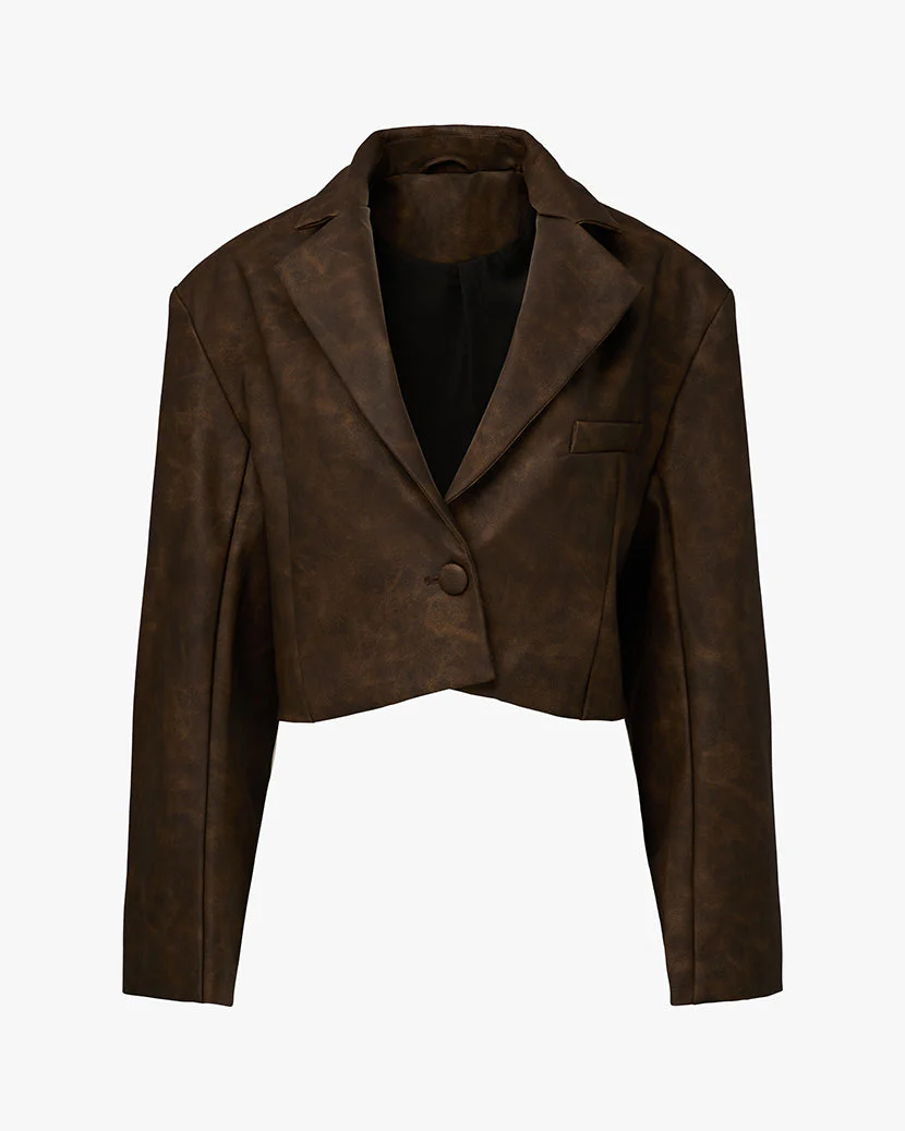 Patina Cropped Blazer | Brown - Image 2