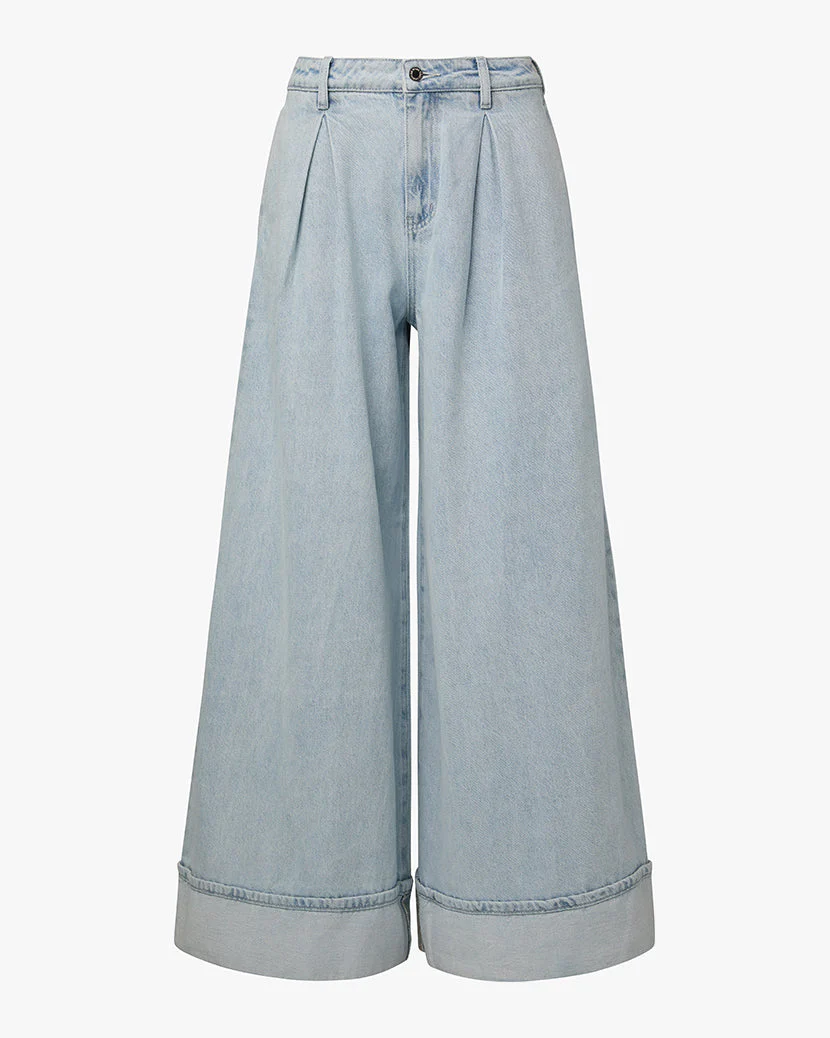 Pleated Wide Leg Jean | Super Light - Image 2
