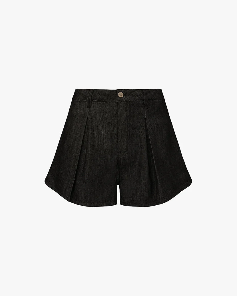Pleated Wide Leg Short | Dark Grey - Image 2