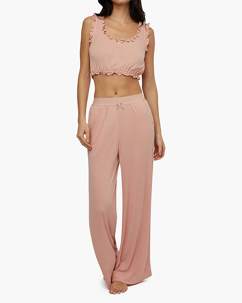 Pointelle Ruffle Tank | Blush - Image 4