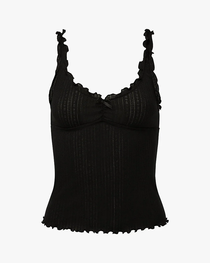 Pointelle Tank | Black - Image 2