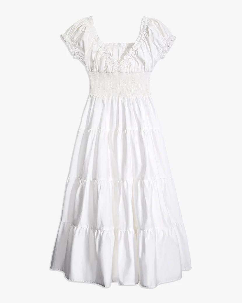 POPLIN MAXI DRESS | Optic White