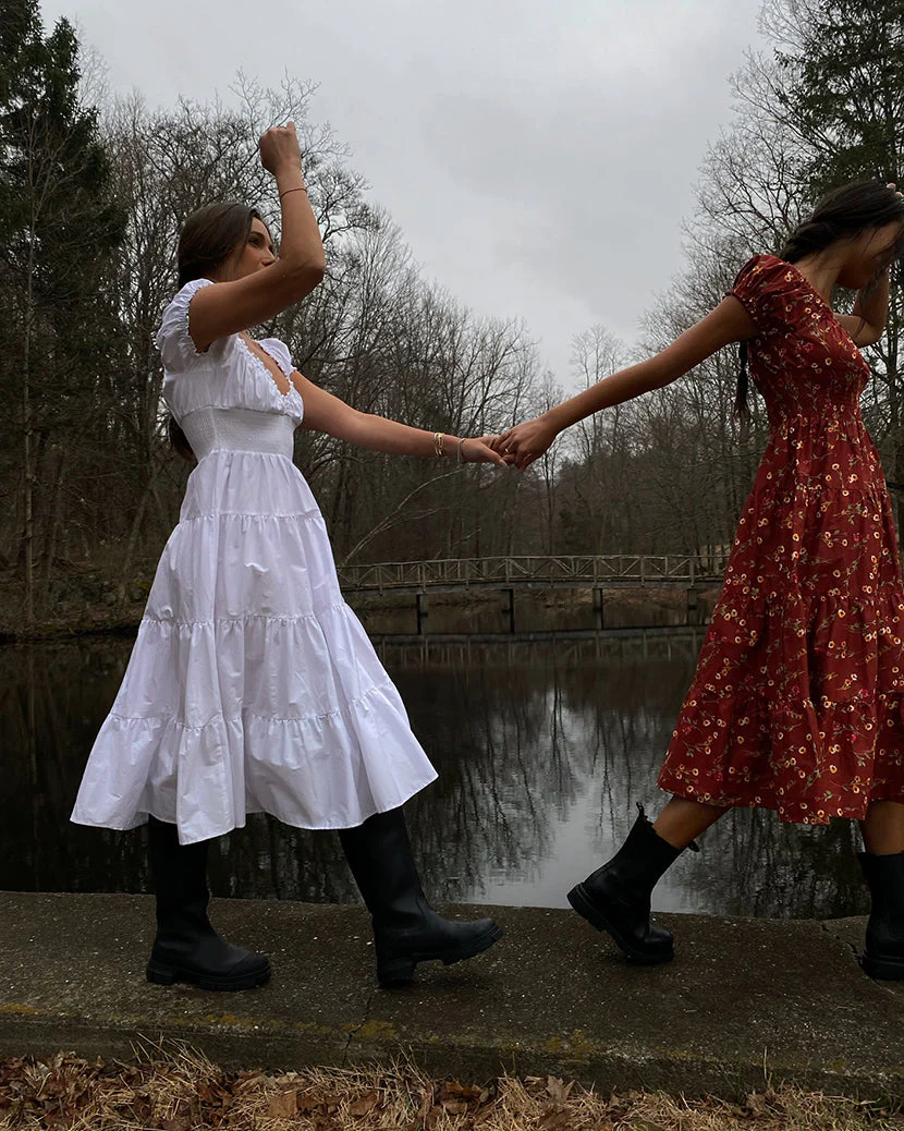 POPLIN MAXI DRESS | Optic White - Image 3