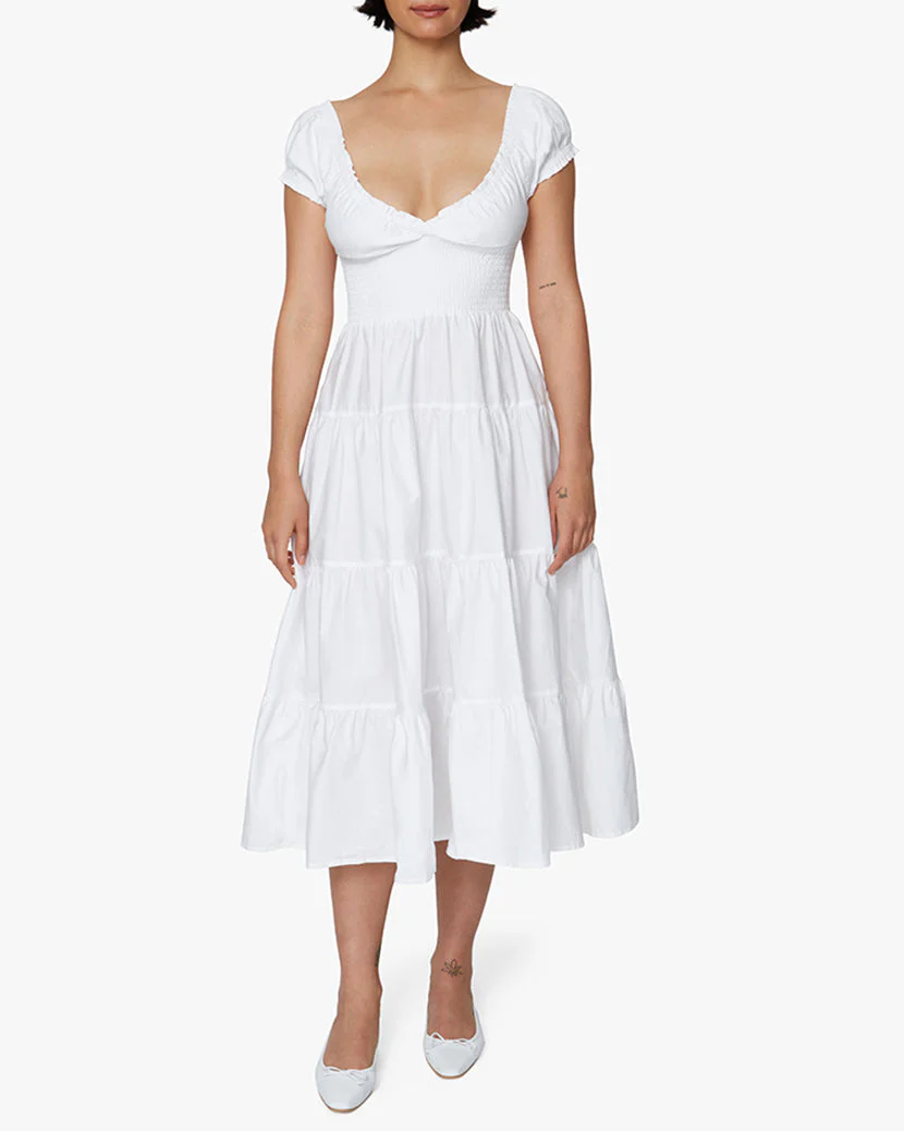 POPLIN MAXI DRESS | Optic White - Image 4