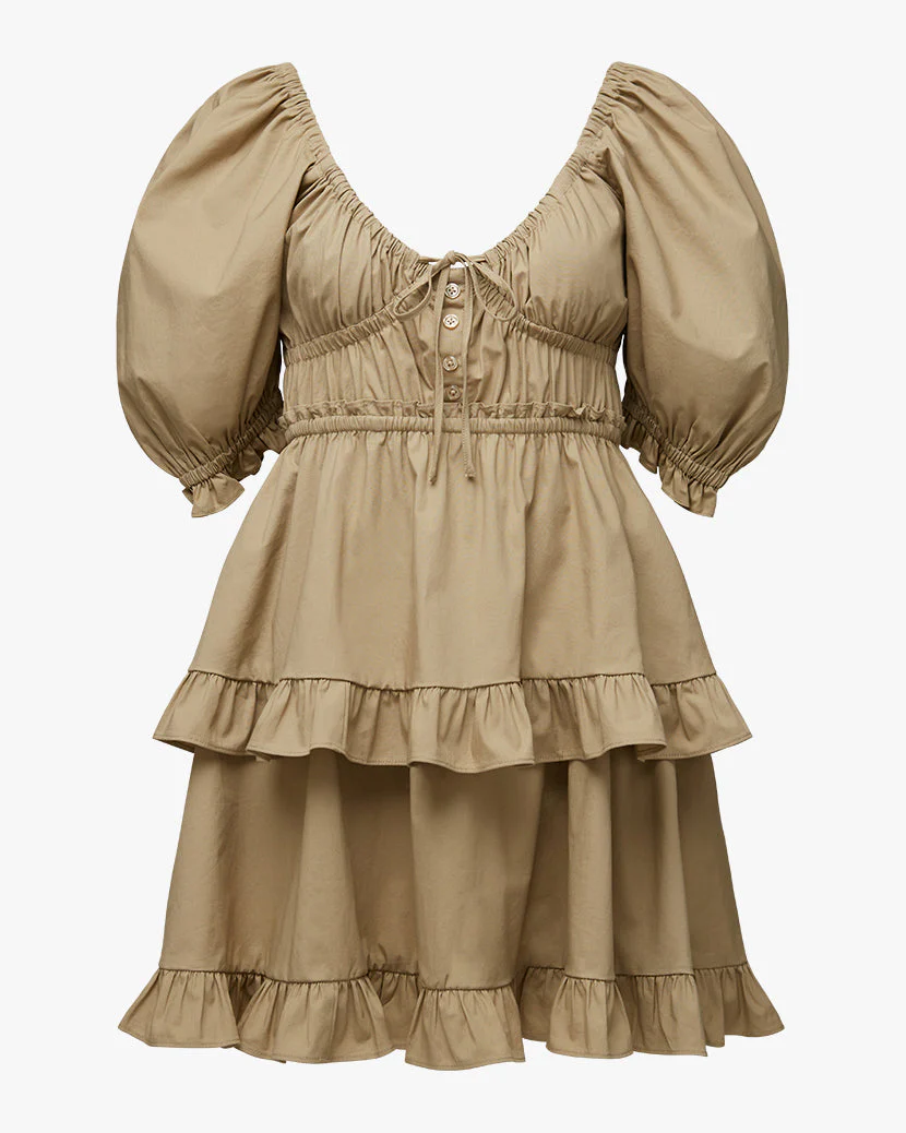 Puff Sleeve Mini Dress | Oat - Image 2