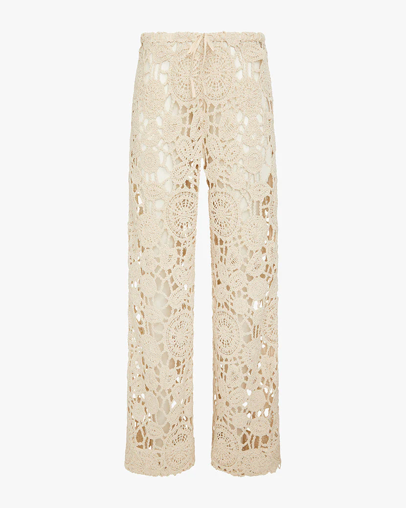 Pull On Crochet Pant | Ivory - Image 3