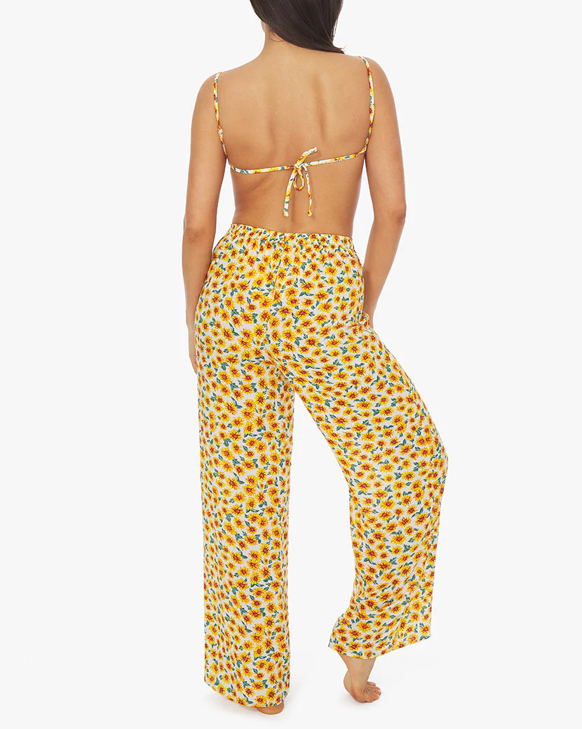 Pull On Micro Sunflowers Pant | Off White - Image 4