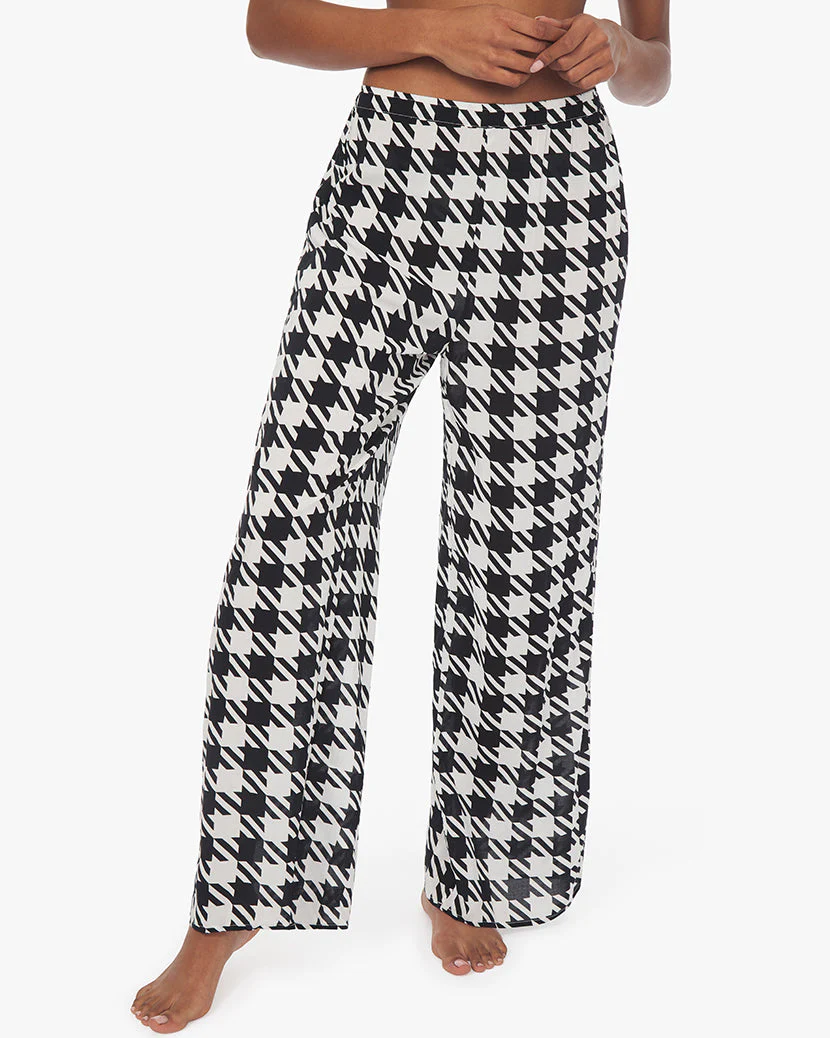 Pull On Oversized Houndstooth Pant | Black White - Image 4