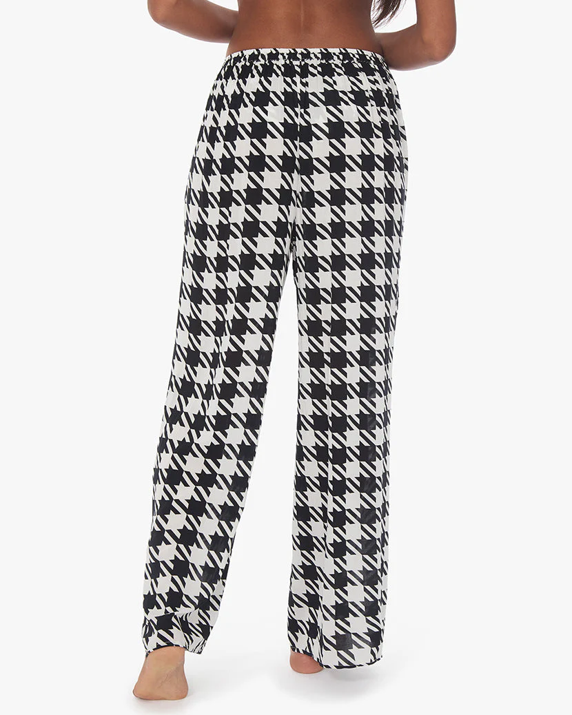 Pull On Oversized Houndstooth Pant | Black White - Image 5
