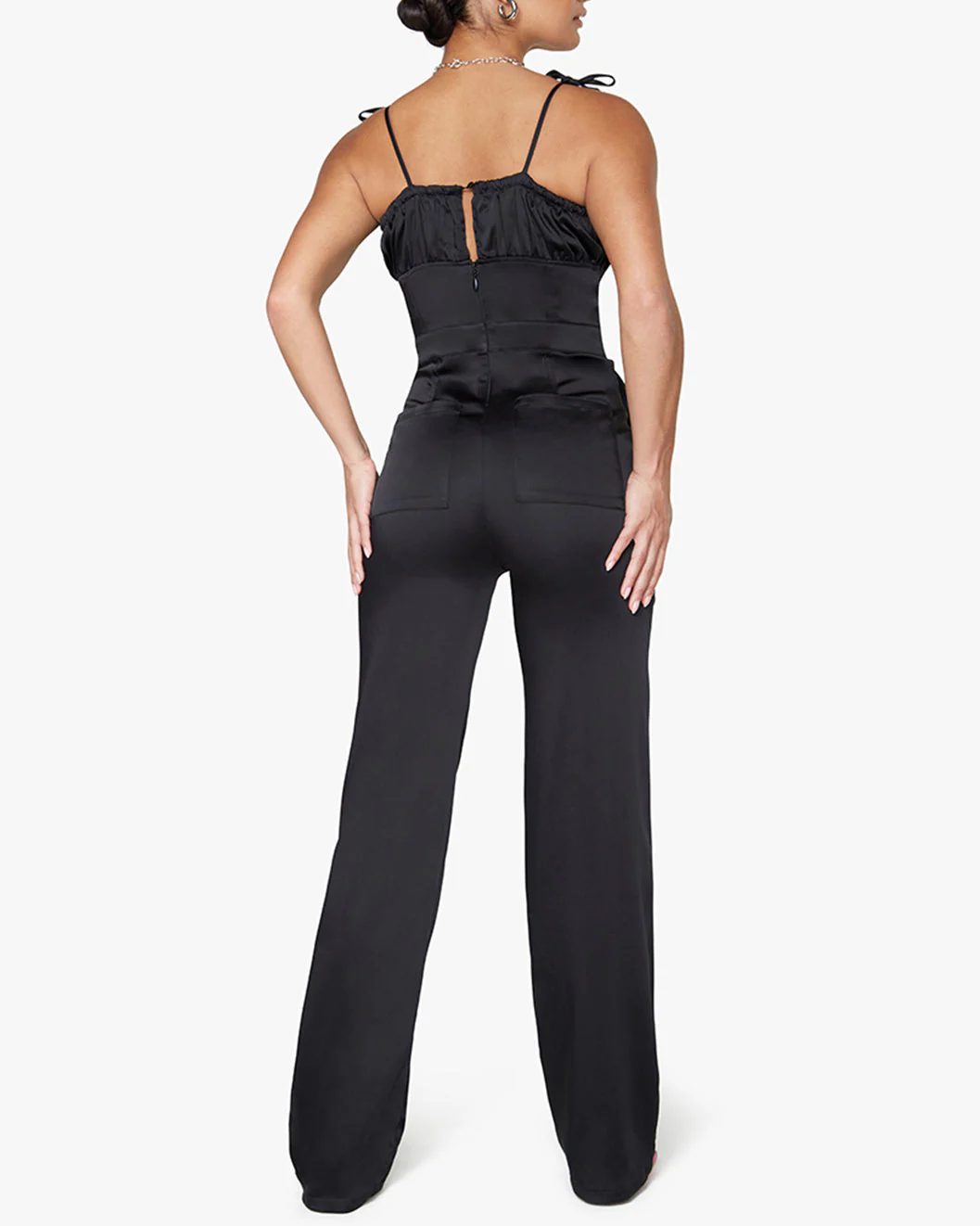Pull On Satin Jumper | Black - Image 4