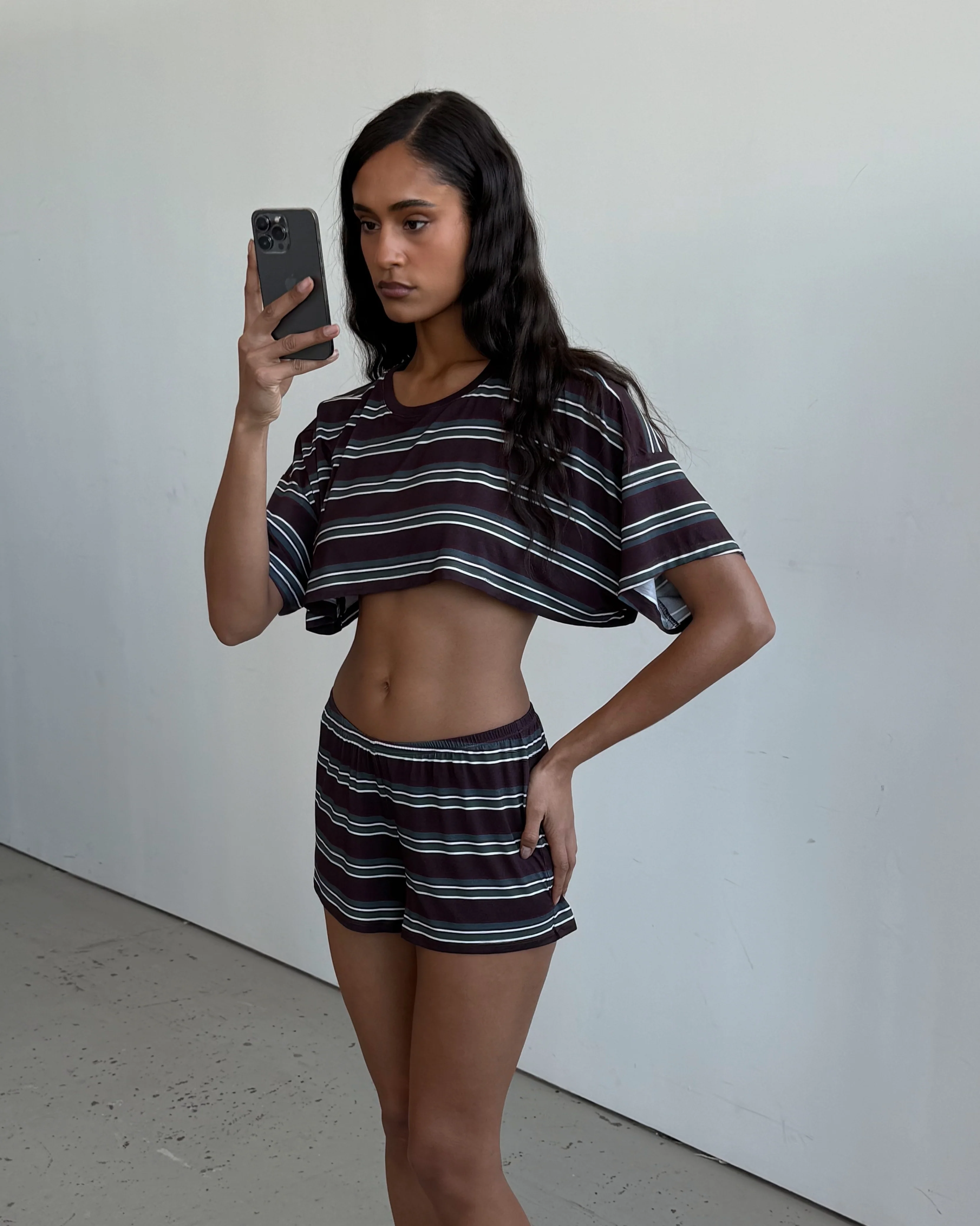 Pull On Short | Dark Brown x Dark Grey