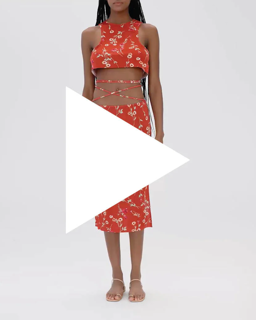 PULL ON TIE SKIRT | Redwood Multi - Image 6