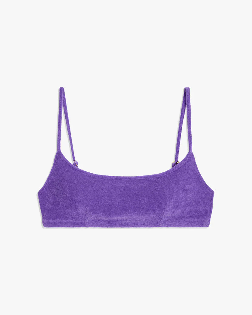 Pull On Towel Terry Bra Top | Neon Purple - Image 2