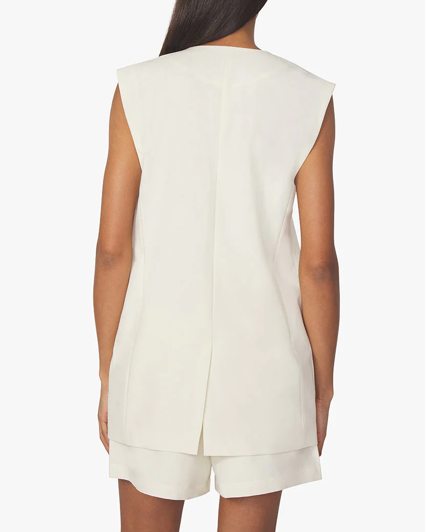 Relaxed Suiting Blend Vest | Whisper White - Image 3