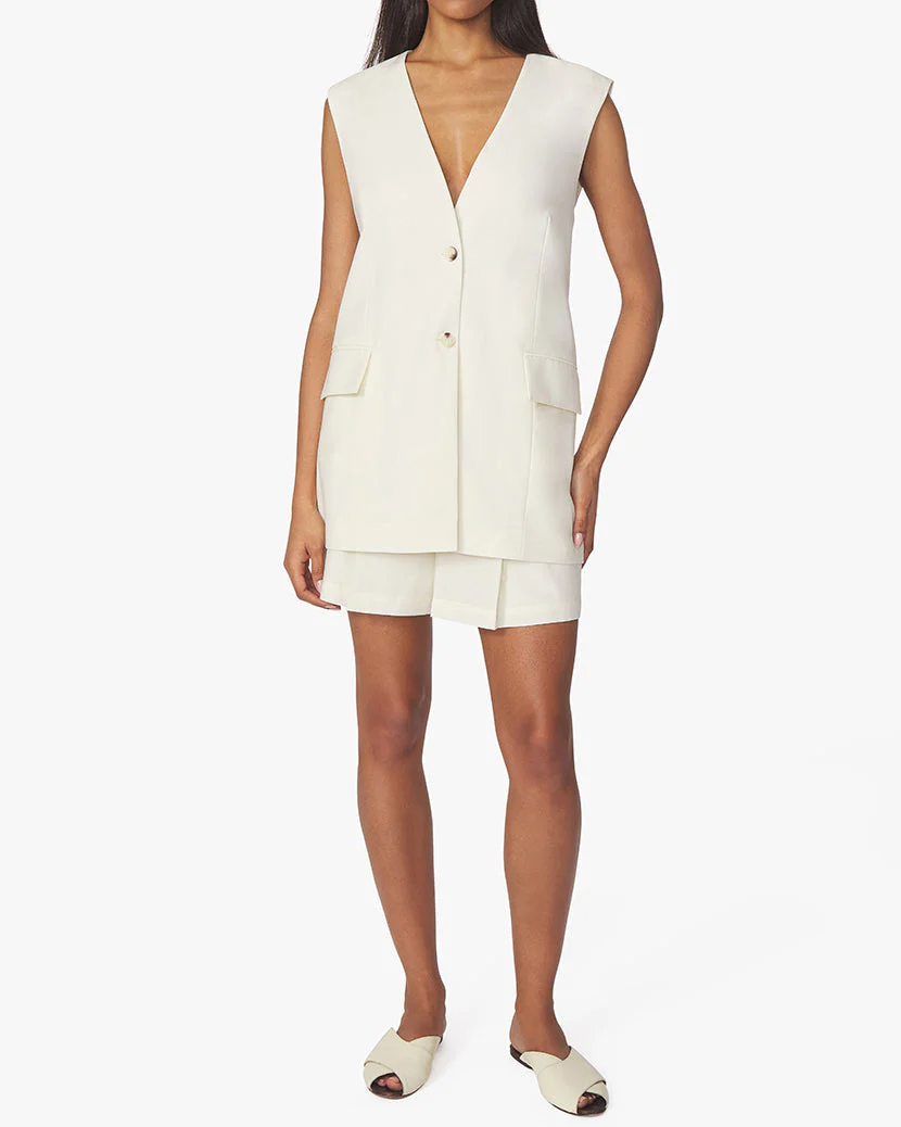Relaxed Suiting Blend Vest | Whisper White - Image 5