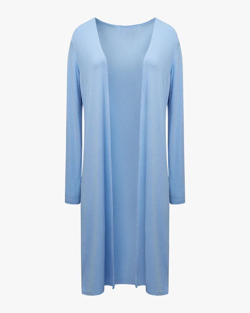 Rib Long Duster | Bluebell - Image 2