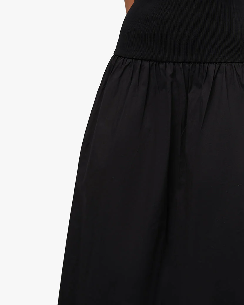 Ribbed Cotton Midi Dress | Black (V1) - Image 4